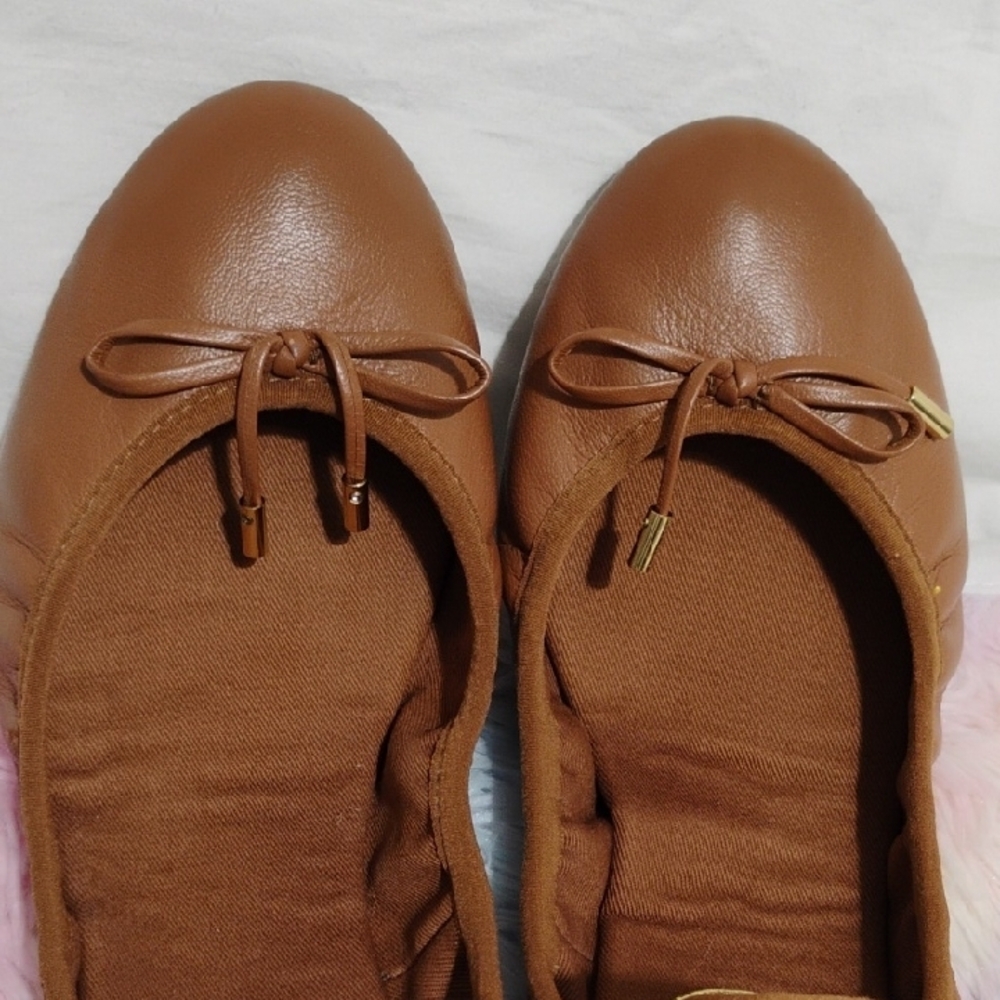 Michael Kors Women's Brown Leather Ballet Flats Sz.8.5 Worn 2x - Picture 9 of 11